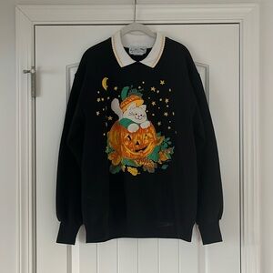 Vintage Halloween cat sweater
